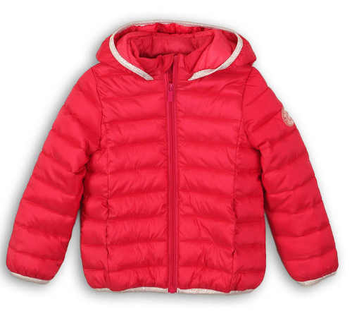 Kedvezményes piros steppelt gyerek téli kabát kapucnival