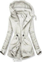 Világosszürke kétoldalas női téli kabát