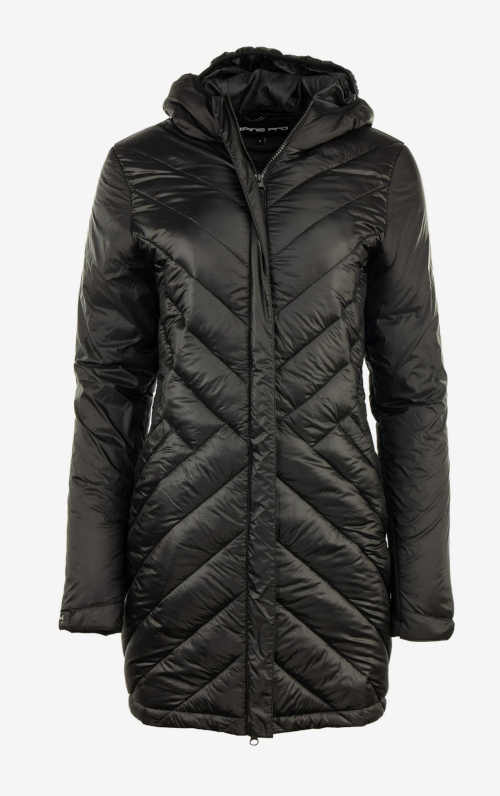 Női steppelt hosszú kabát kapucnival Alpine Pro