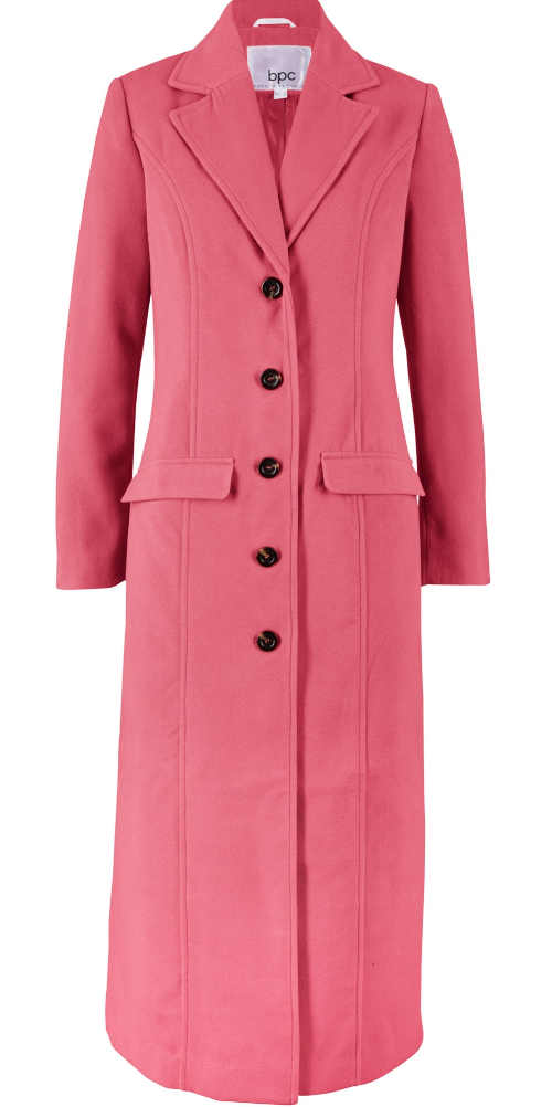 Hosszú női rózsaszín kabát