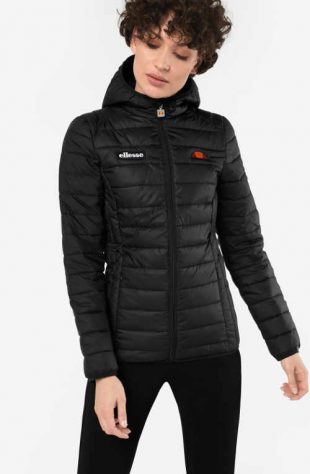 Női téli kabát sportos szabással, fekete színben