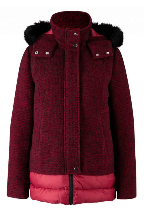 Piros női kabát rövidebb hosszban