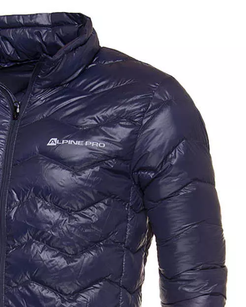 Alpine Pro kék férfi steppelt kabát kapucni nélkül