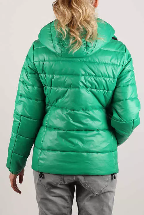 Zöld női sí dzseki kapucnival