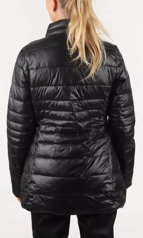 Hosszú fekete női téli kabát