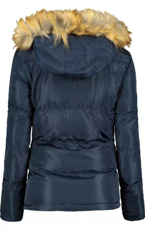 Modern női steppelt kabát kapucnival