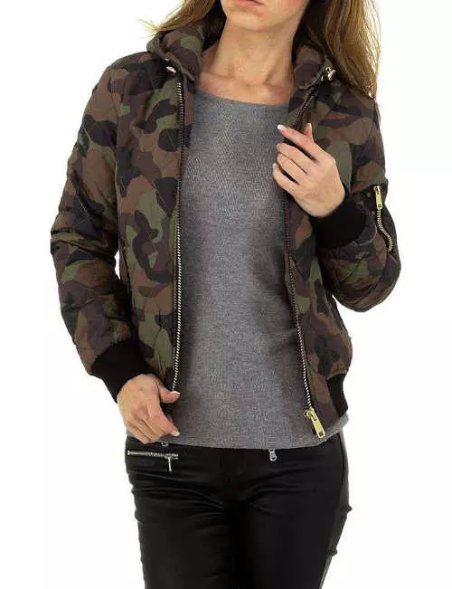 Női katonai stílusú kabát