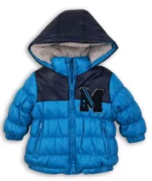 Türkizkék csecsemő téli kabát