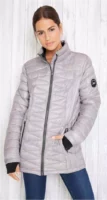 Ezüst steppelt funkcionális téli kabát