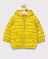 Gyermek modern Benetton steppelt kabát kapucnival