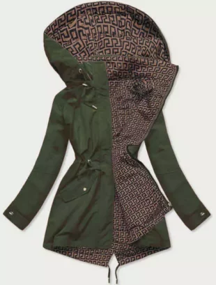 Női megfordítható kabát kapucnival modern kivitelben