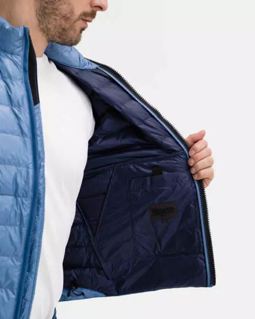 Kék könnyű steppelt kabát