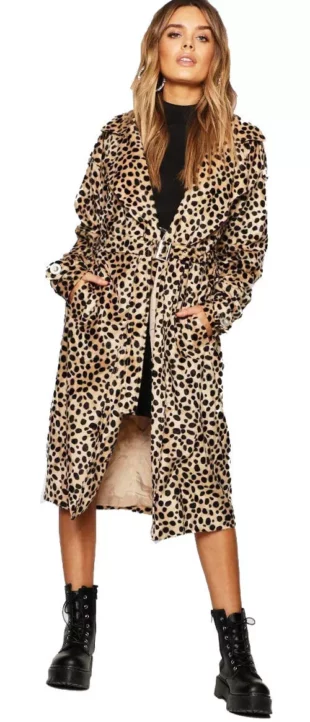 Női kabát leopárd mintával